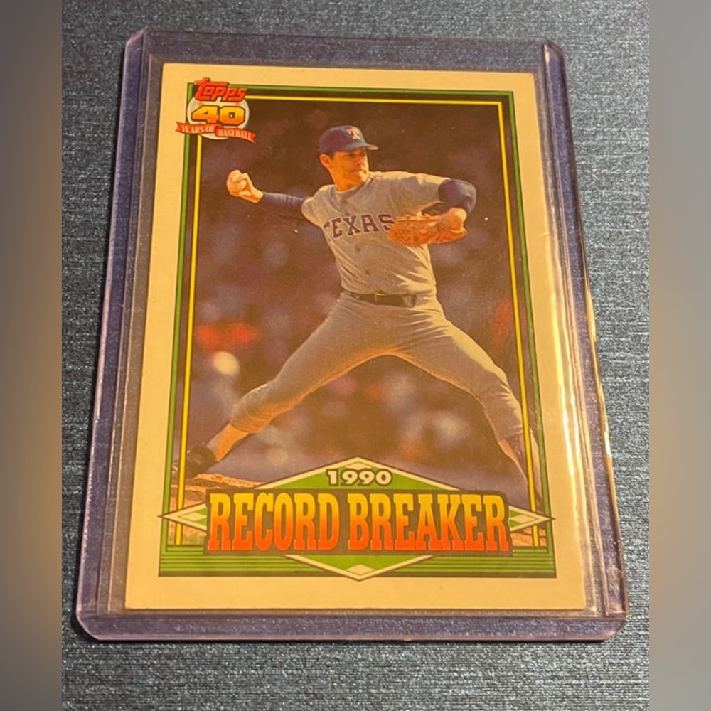 Nolan Ryan Topps 1990 Record Breaker Baseball Card